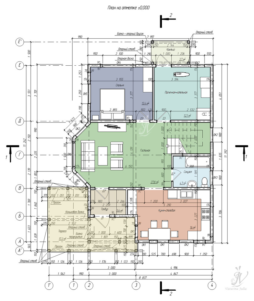 Эскизный проект индивидуального двухэтажного жилого дома в г. Рыбинск