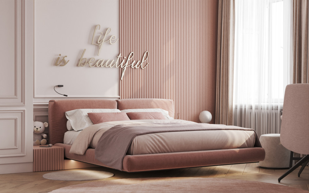 Спальня в розовых тонах