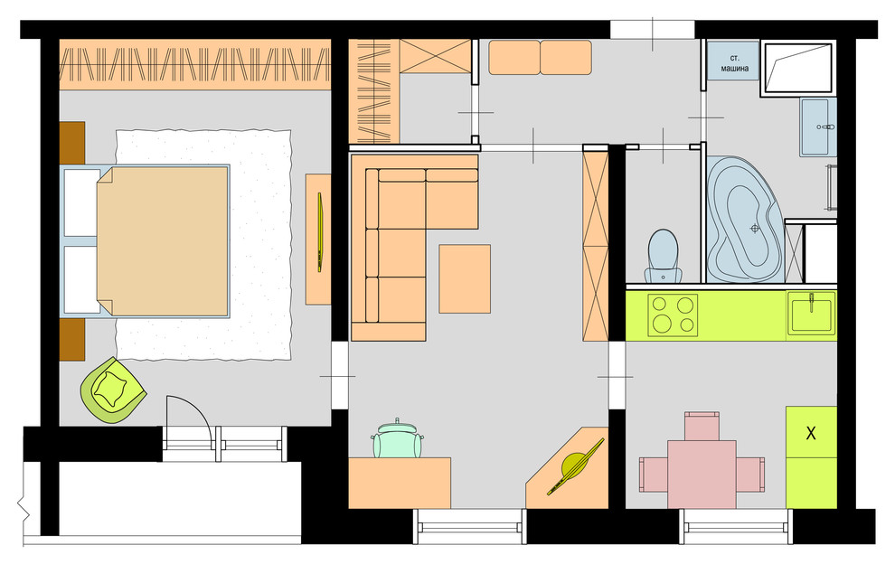 Планировка: 5 решений для двухкомнатной квартиры дома серии 1605-АМ