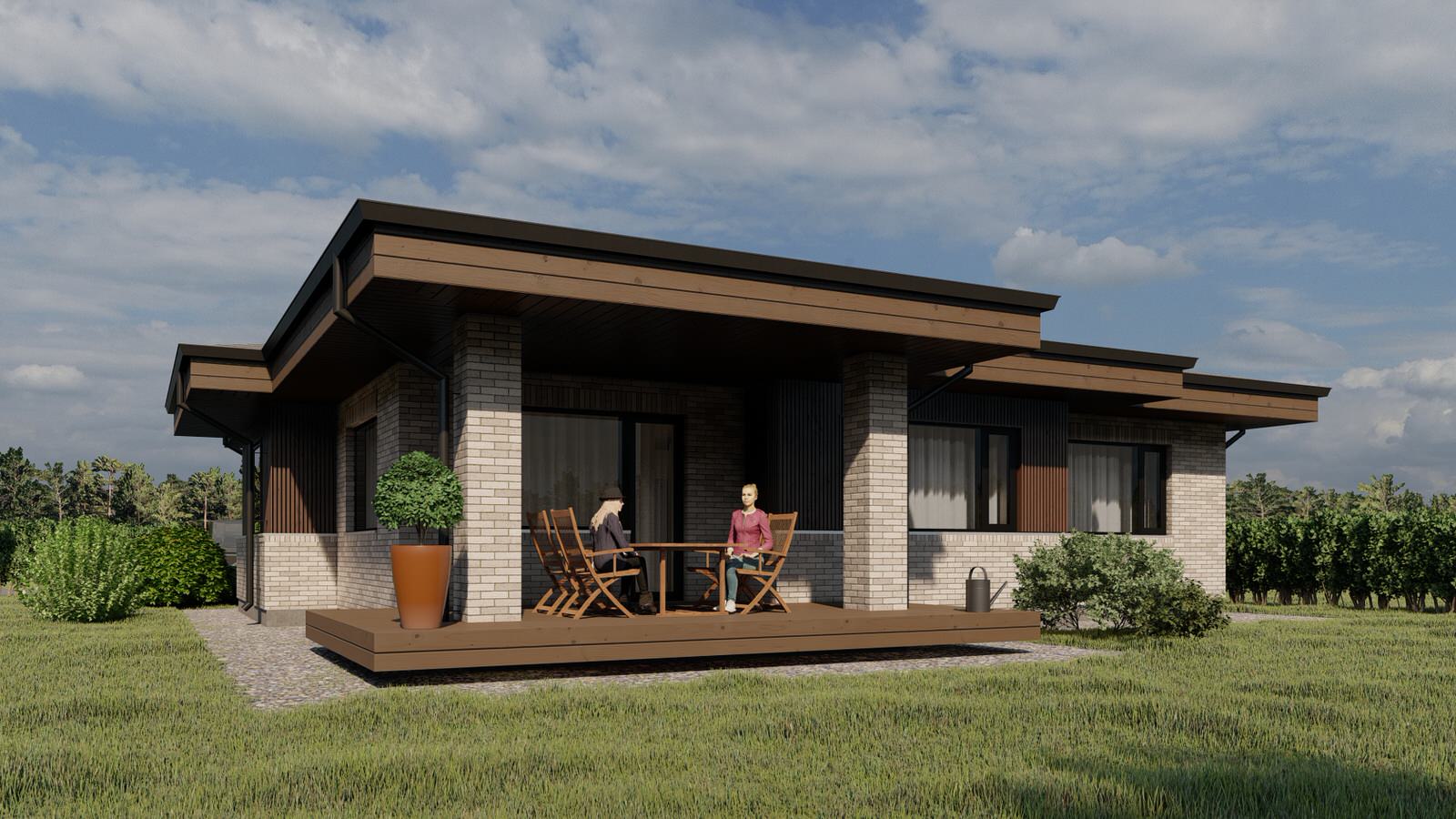 Обложка проекта: Одноэтажный дом в пос. Зимняя горка