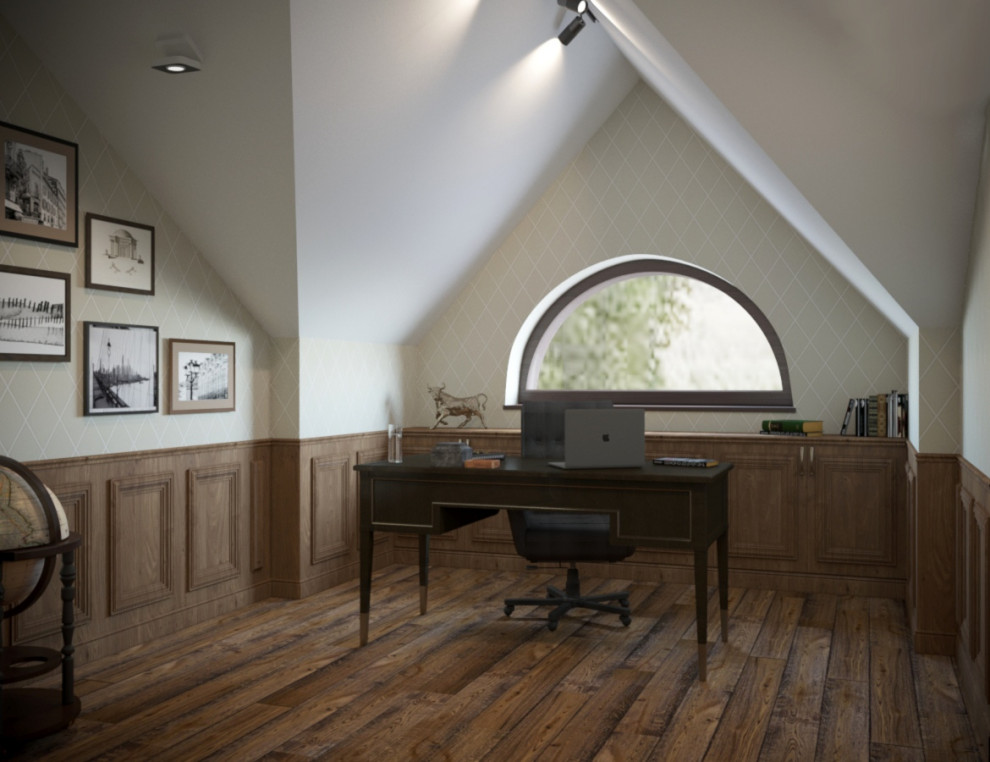 Интерьер мансардного этажа в стиле лофт