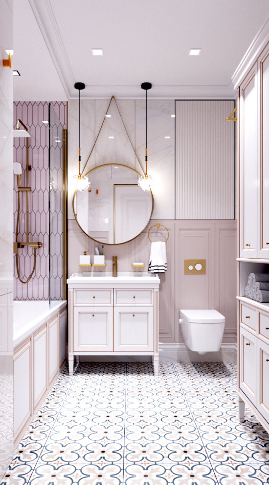 Обложка проекта: Дизайн ванной комнаты и душевой комнаты в классическом стиле. Вариации.