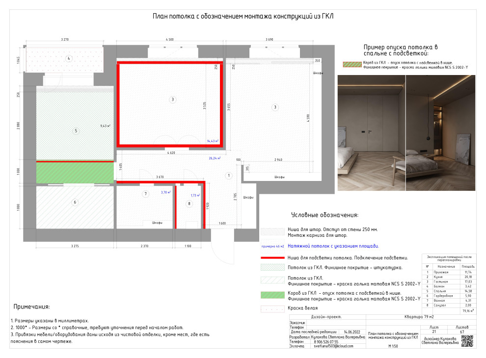 АЛЬБОМ РАБОЧИХ ЧЕРТЕЖЕЙ (двухкомнатная квартира 79 м2)