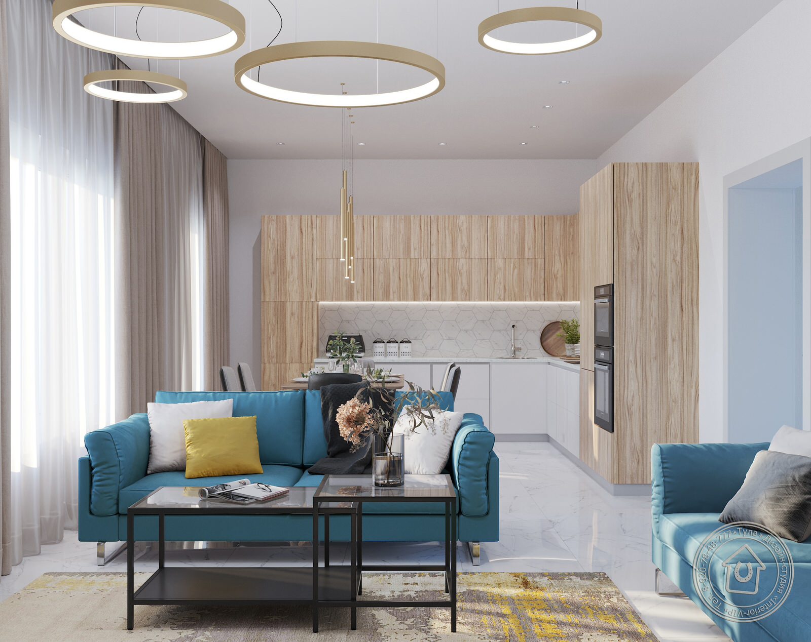 Обложка проекта: Дизайн-проект гостиной г. Тула