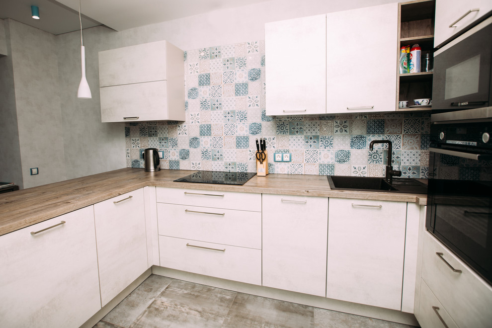 Белый бетон - Дуб Хафельланд