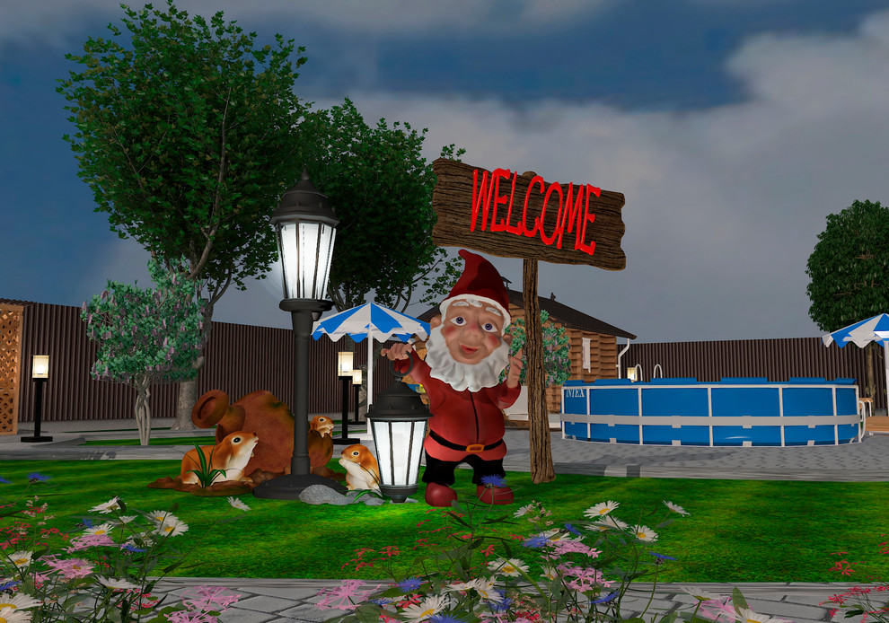 Благоустройство территории частного дома.