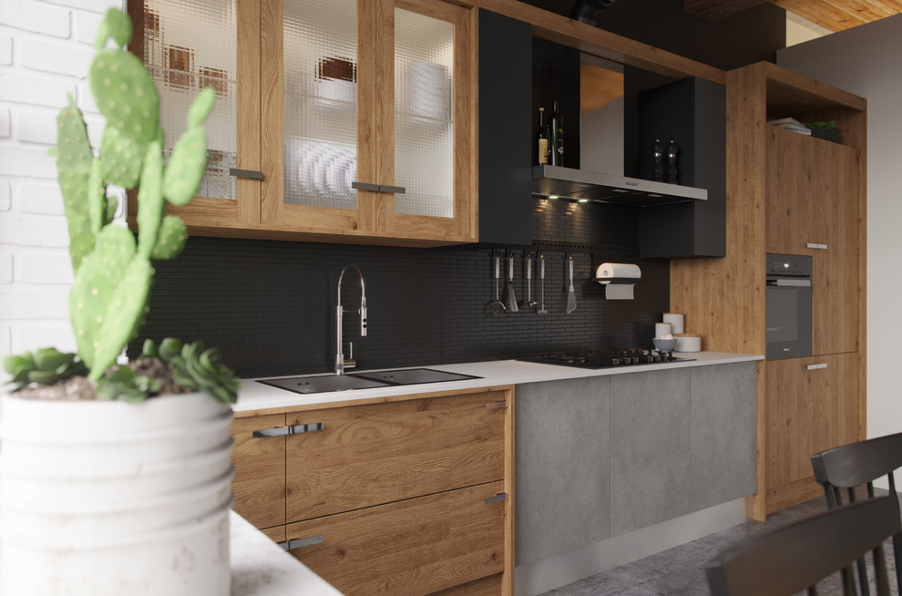 Мебель для кухни Атлас-люкс в стиле лофт.