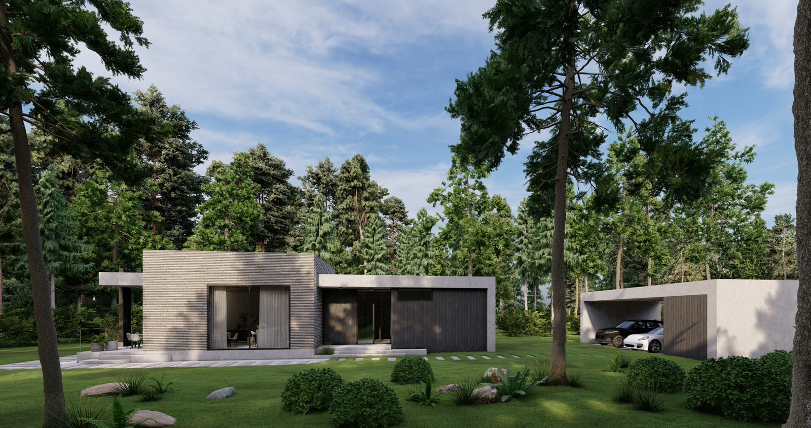 Дом в стиле минимализм 150 м.кв.