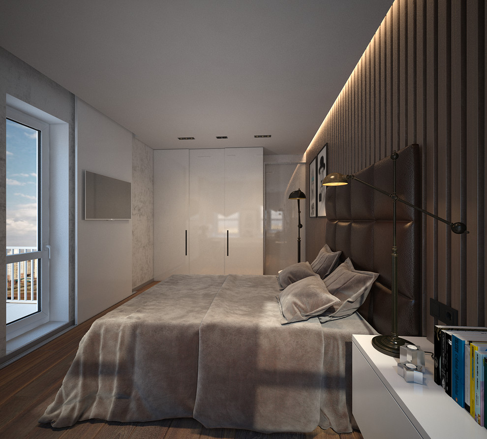 дизайн-проект спальни в стиле контемпорари