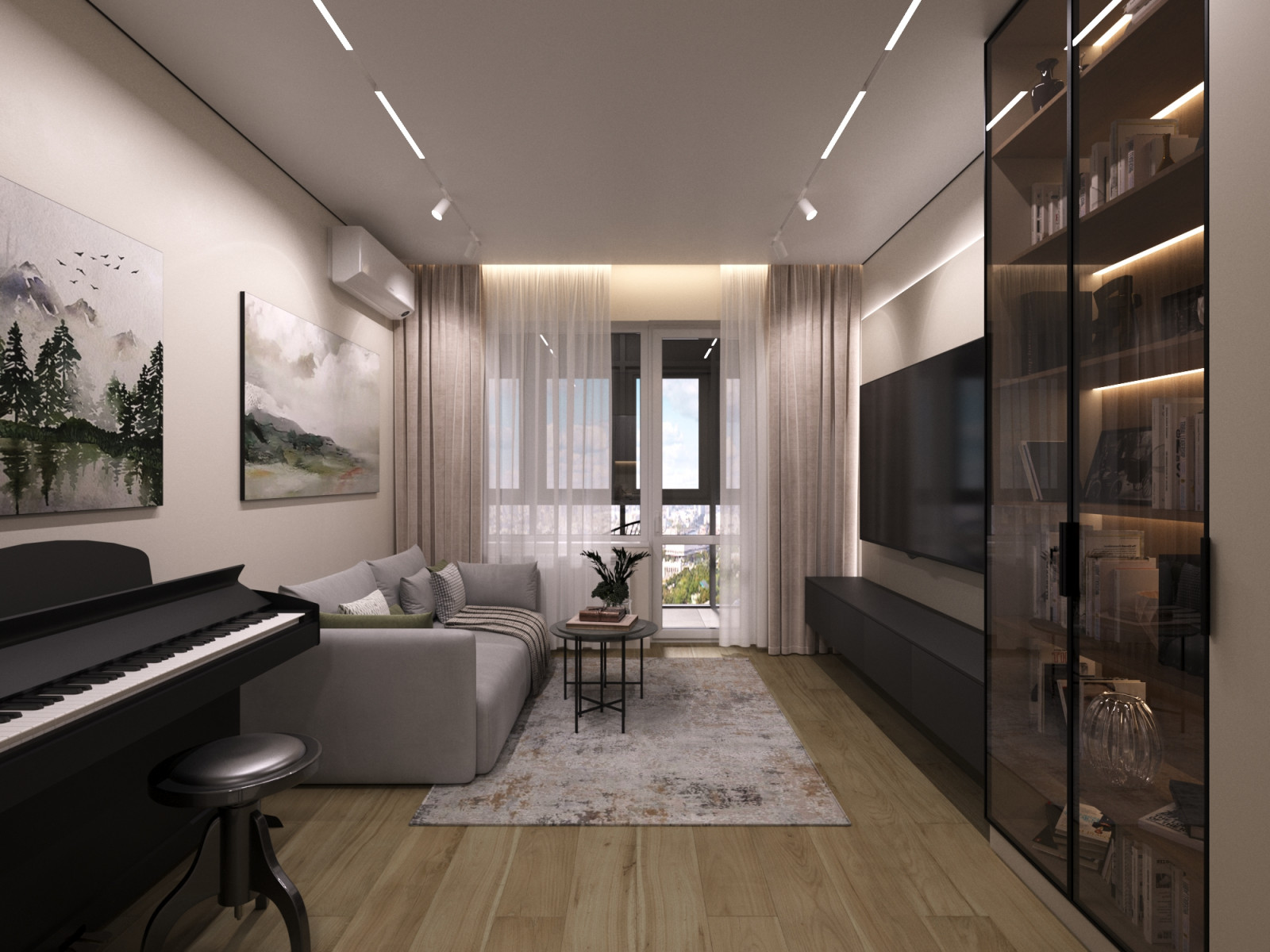 Дизайн проект двухкомнатной квартиры 60 м2