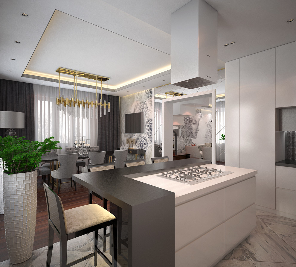 Загородный дом (280 кв.м.) для семьи с тремя детьми. Ар-деко + Современный стиль