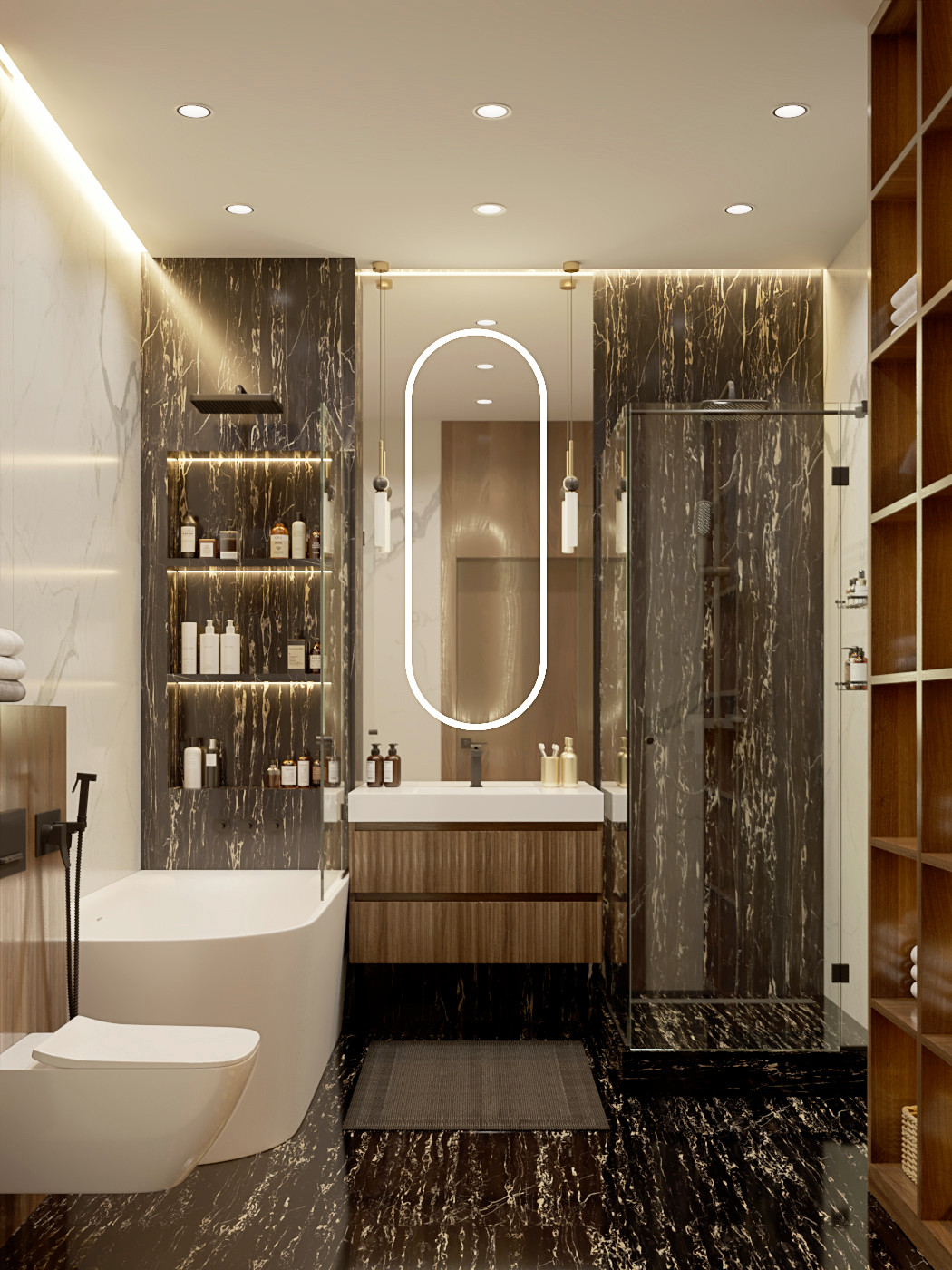 Современная городская квартира с панорамным остеклением в стиле ар-деко