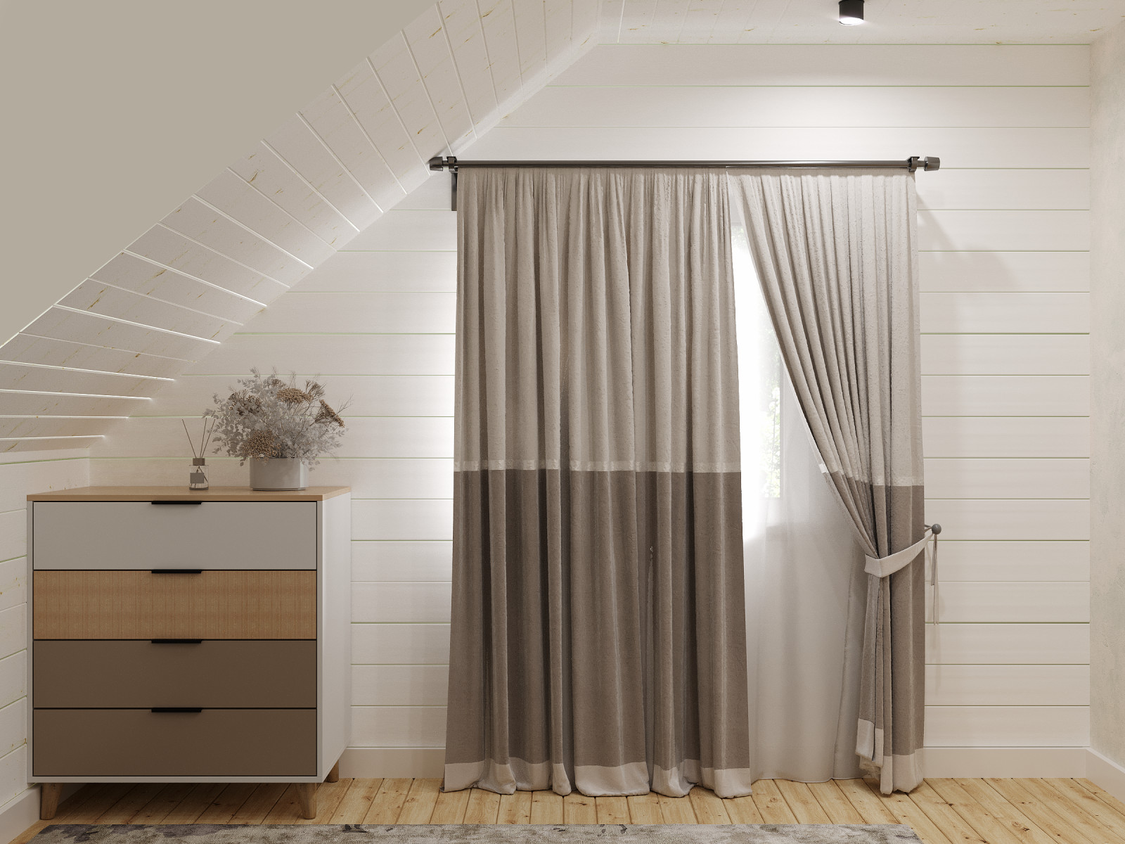 Дизайн 2го этажа в доме из бруса