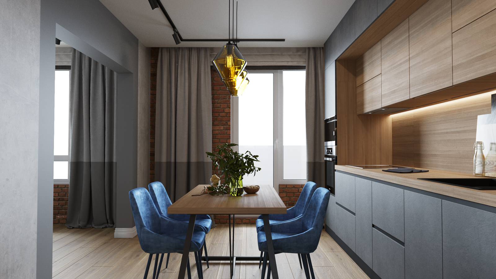 ЖК Южный Город. Современный интерьер с яркими акцентами.