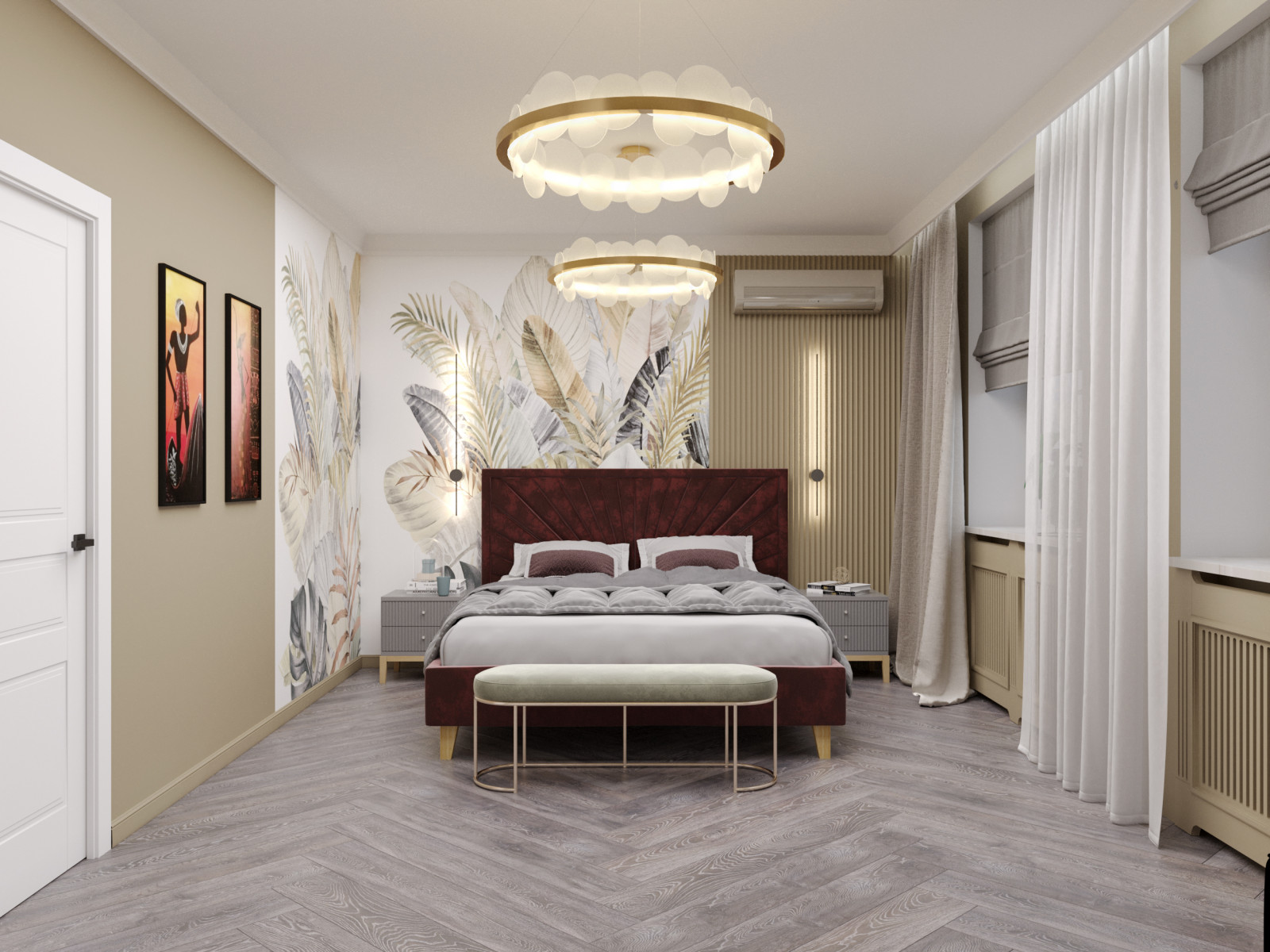 Дизайн спальни в квартире, 100м2 г. Тюмень, ул. Велижанская