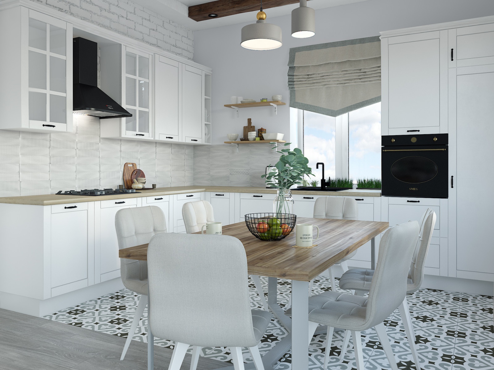 Кухня-гостиная в скандинавском стиле