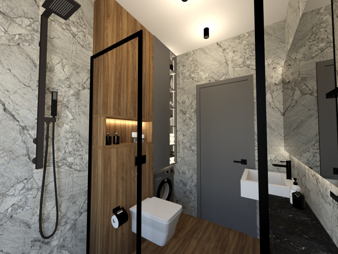 Квартира в современном стиле в ЖК "Селигер сити", санузел