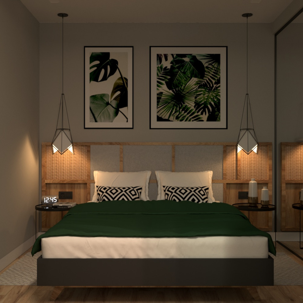 Визуализация гостиной и спальни