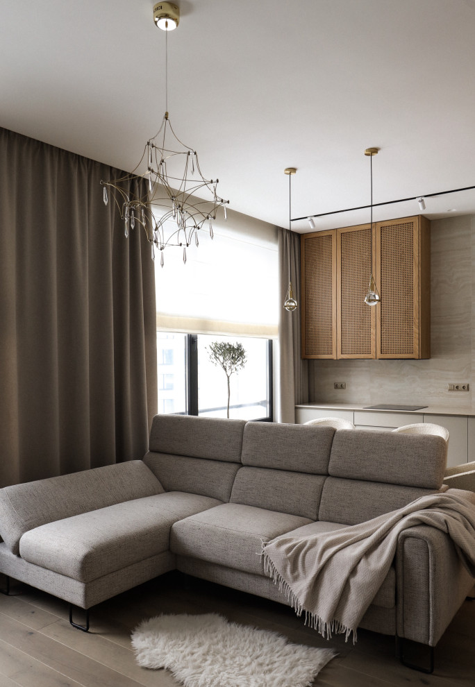 гостиная кухня столовая