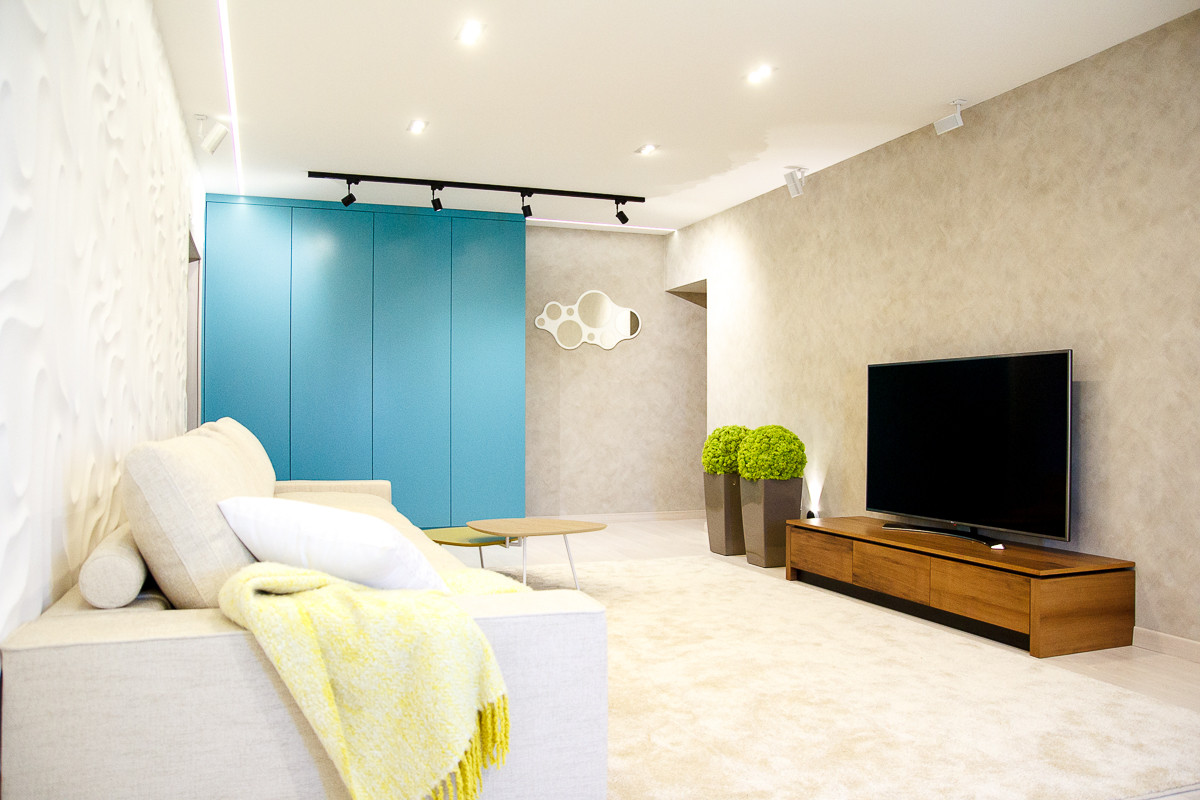 Гостиная. Реализация. Квартира для молодых и успешных