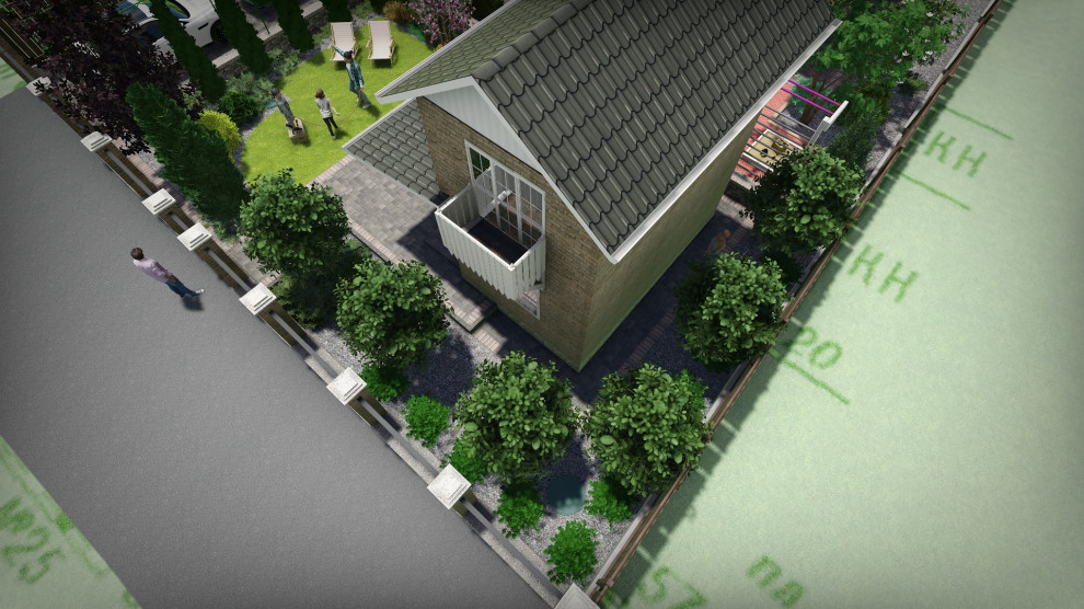 Ландшафтный проект с террасированием участка