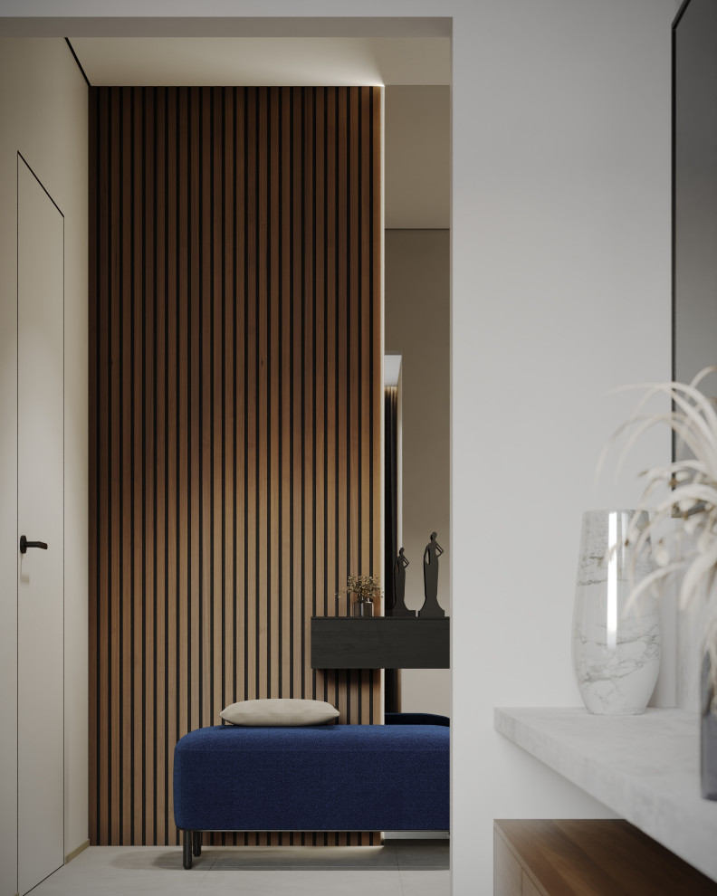 Светлая прихожая с гардеробной