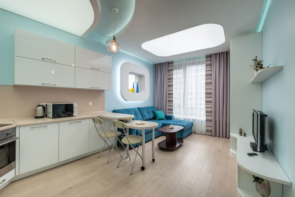 Обложка проекта: Реализованный проект интерьера квартиры-студии в ЖК "Четыре горизонта"