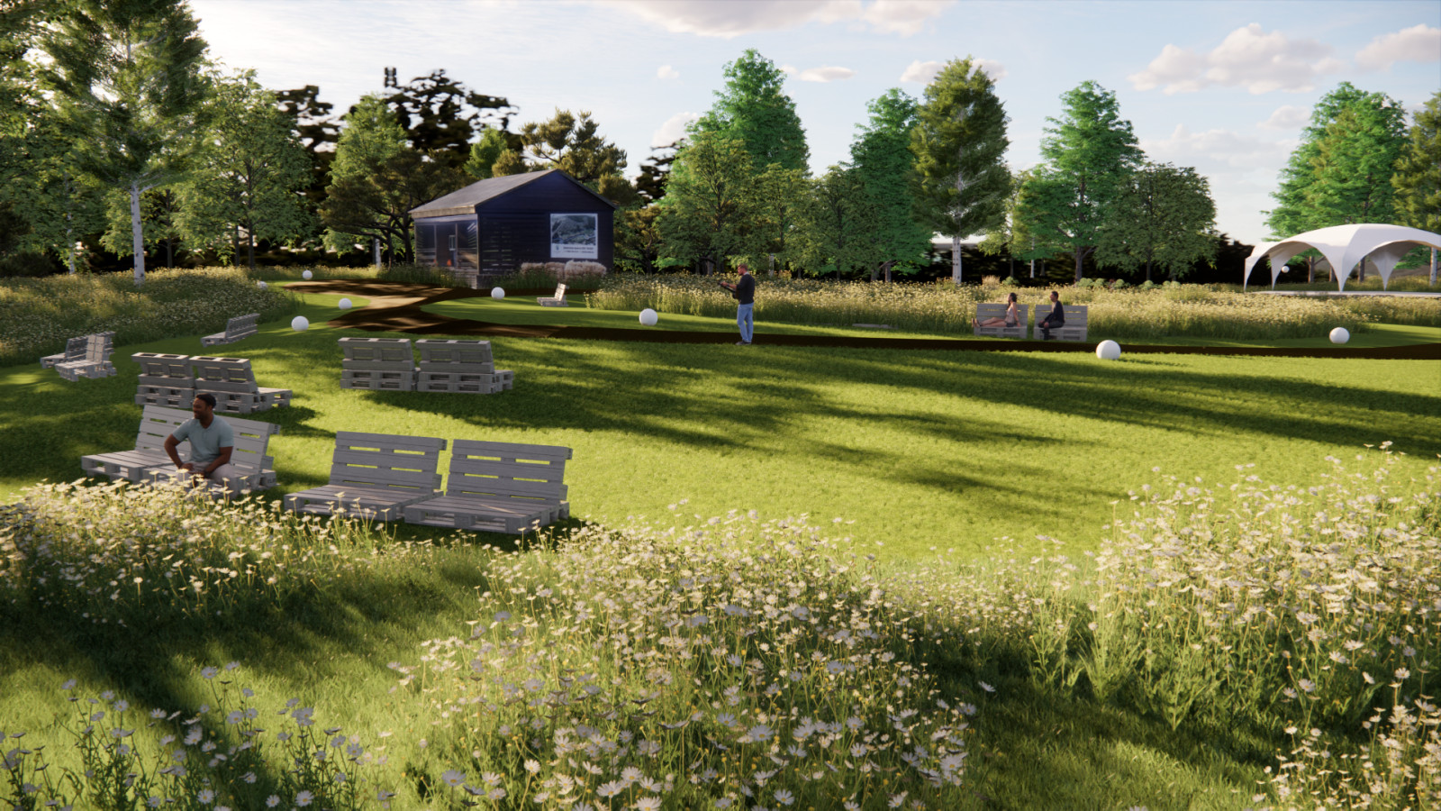 Обложка проекта: Ландшафтный парк в коттеджном поселке рядом с Тверью