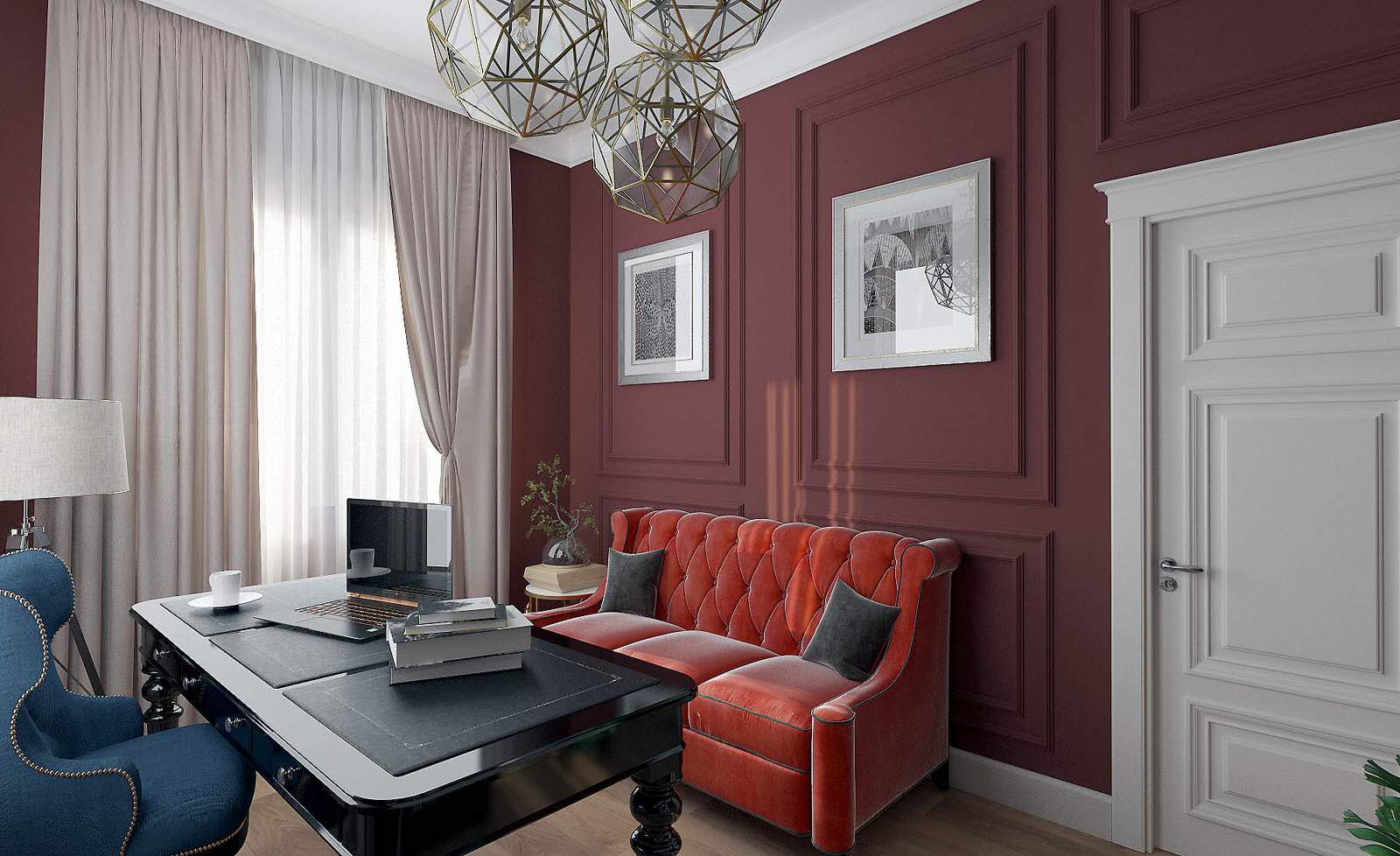 Обложка проекта: Дизайн интерьера кабинета в частном доме в Ростовской области