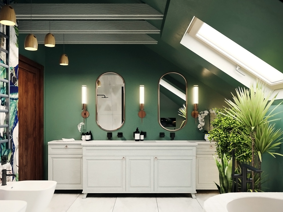 Тропическая ванная комната