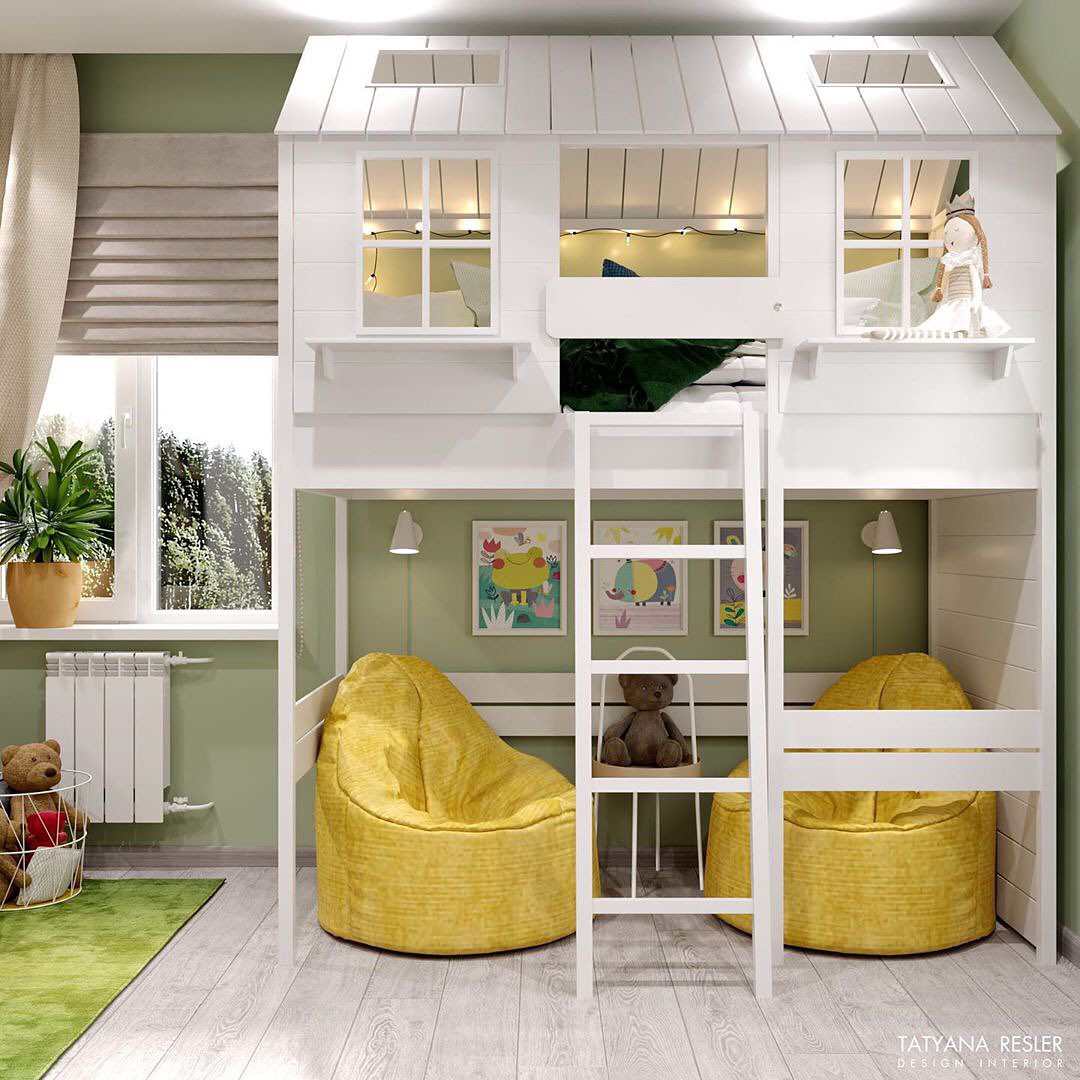 Тропический интерьер детской комнаты с обоями Alltowall