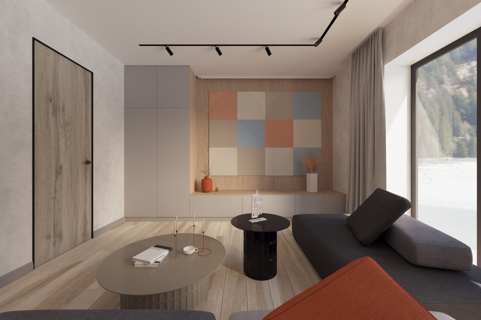 Загородный дом с ярким интерьером