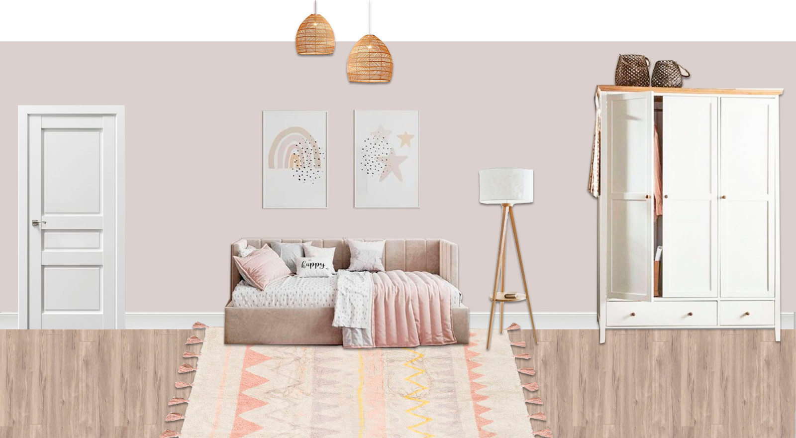 Обложка проекта: Эскизный проект (коллажи) детская для красивой малышки