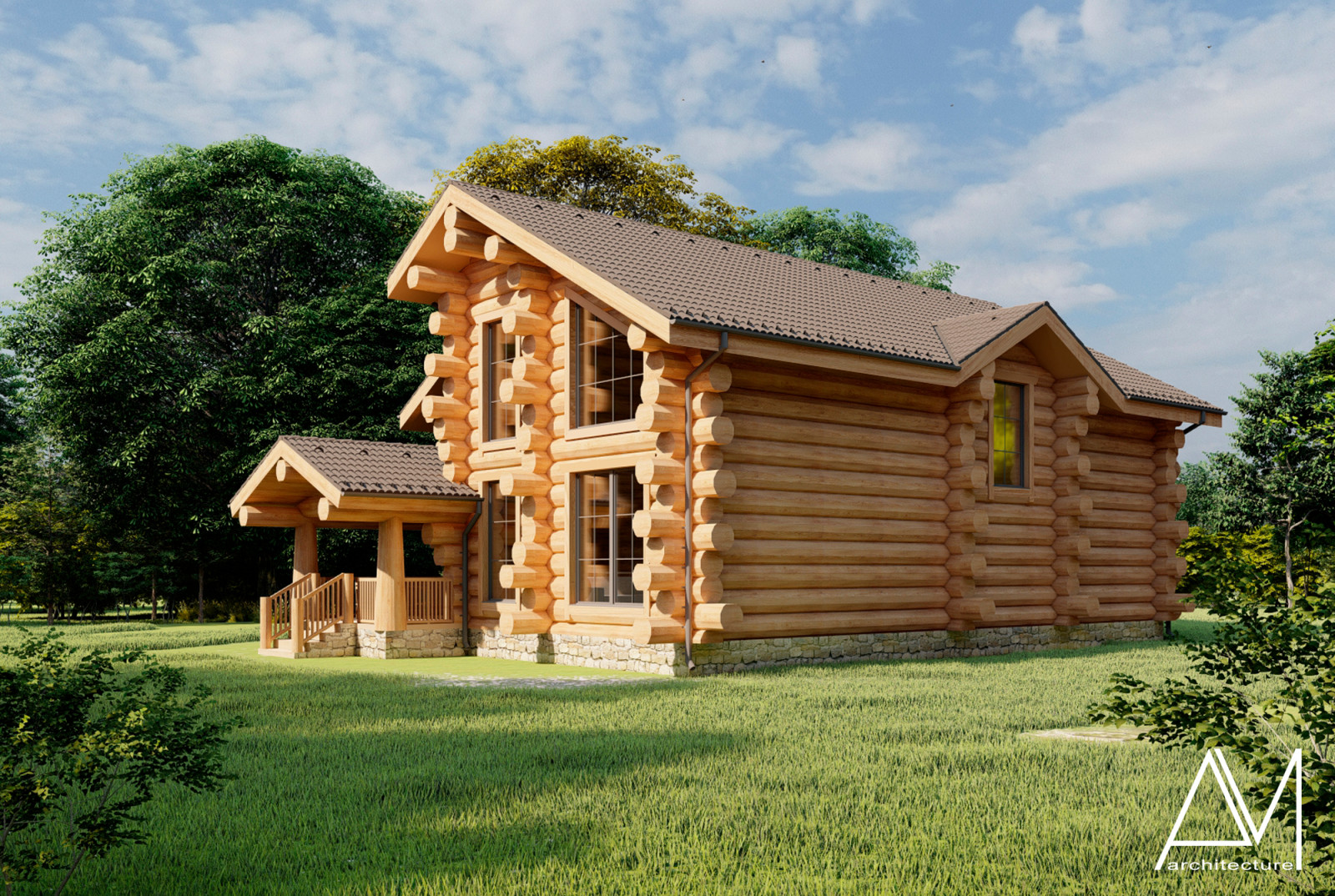 Дом из бревна ручной рубки