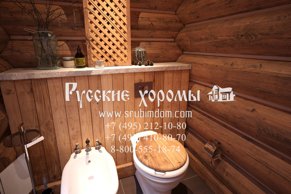 Декоративная зашивка коммуникаций в санузле деревянного дома