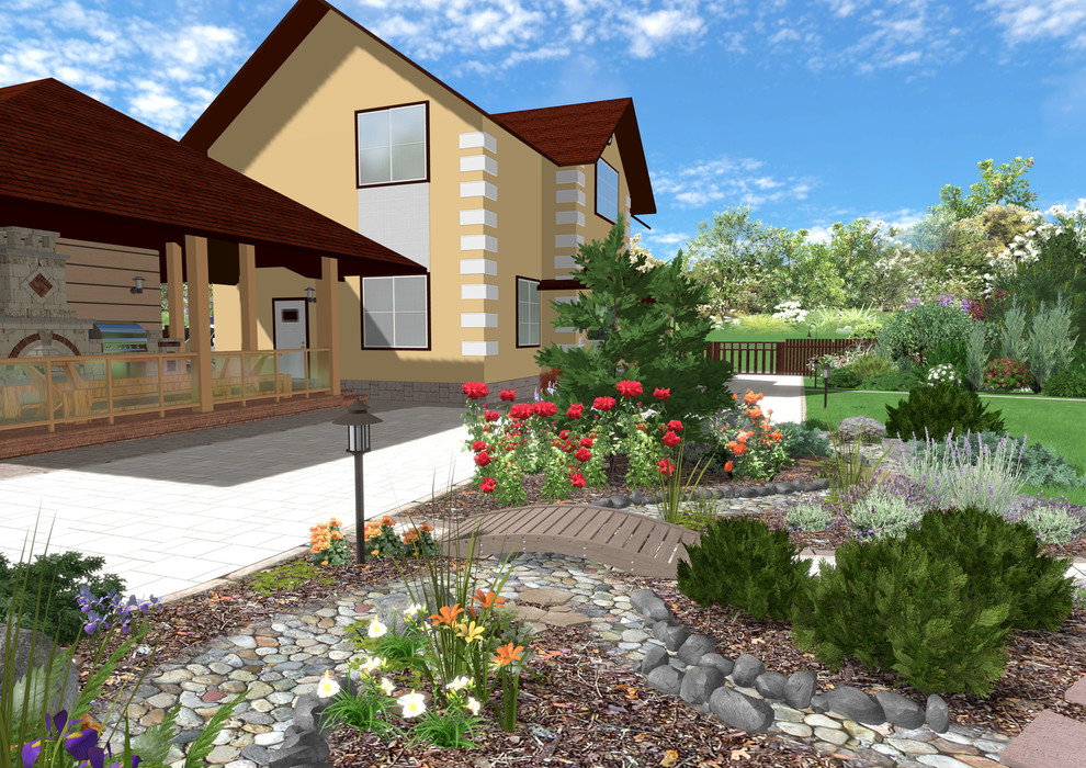 Сад с существующими природными посадками