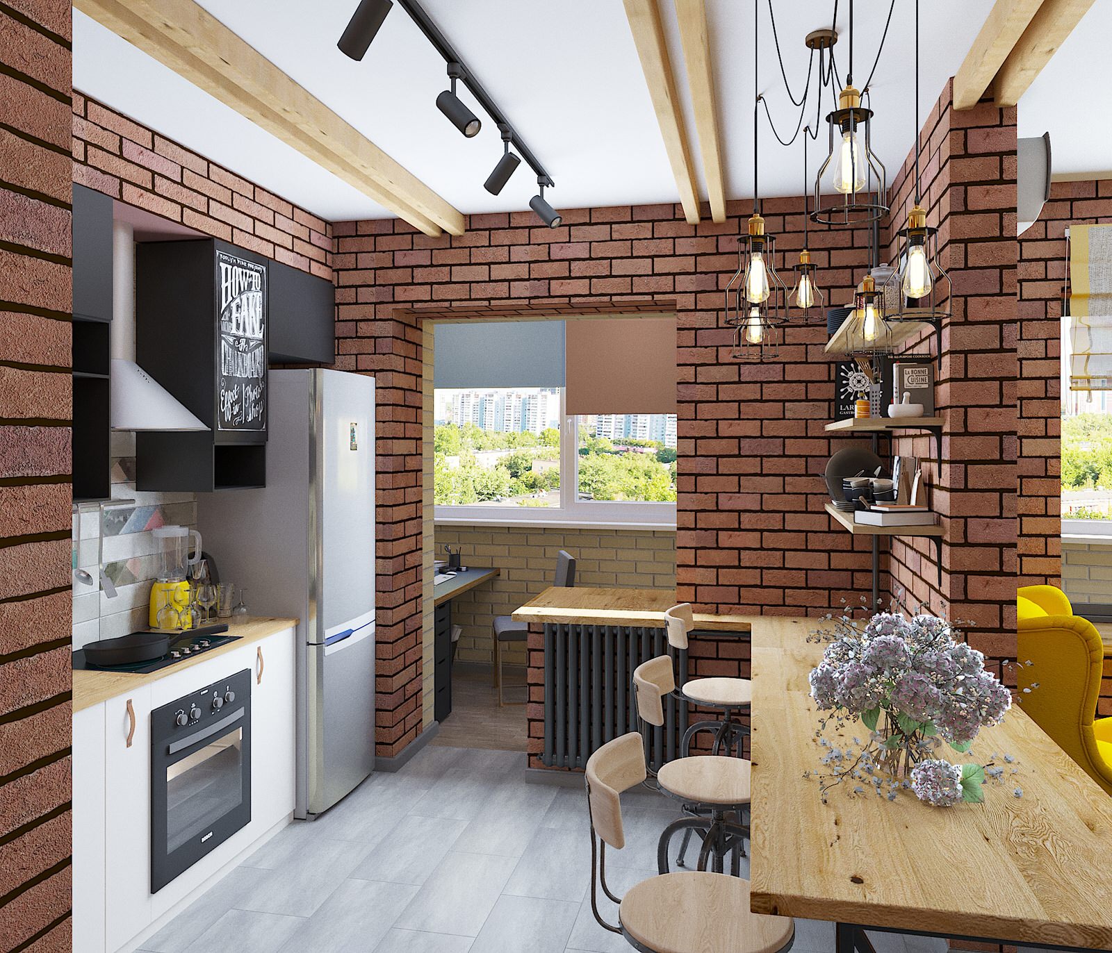 Проект квартиры в стиле лофт в Москве