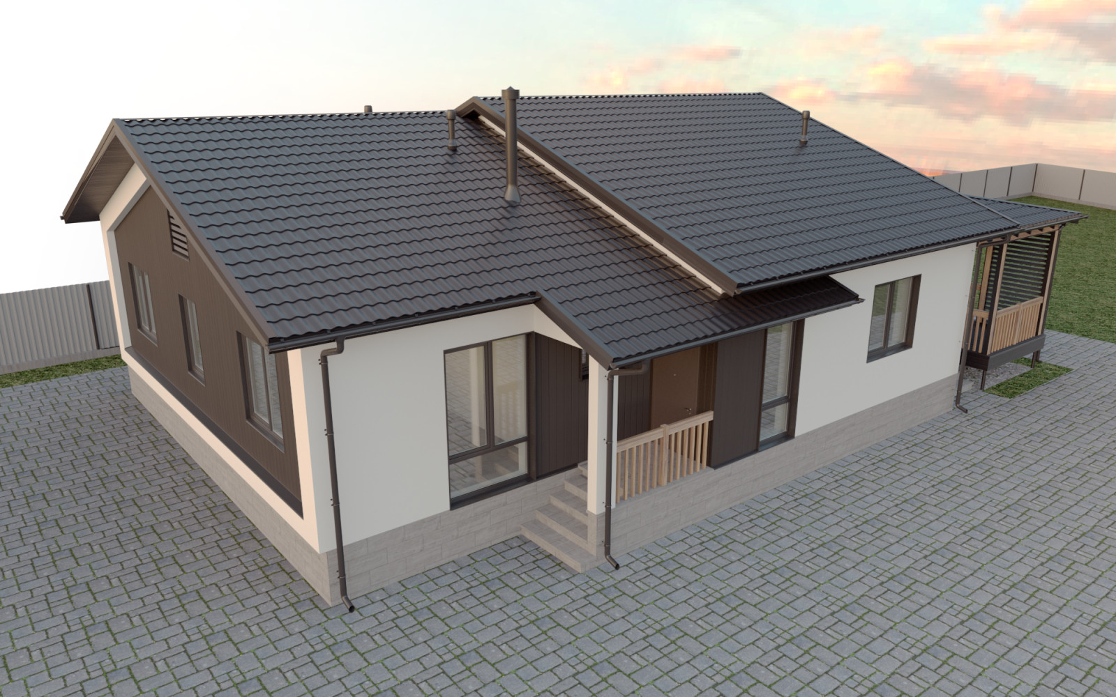 Проект одноэтажного дома 140м.кв.