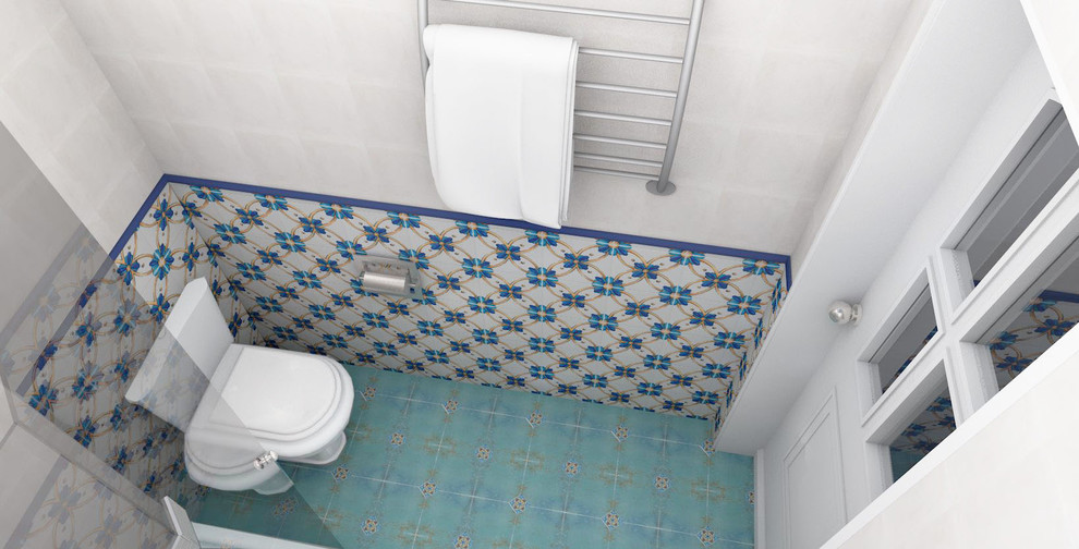 Жизнерадостная душевая комната.