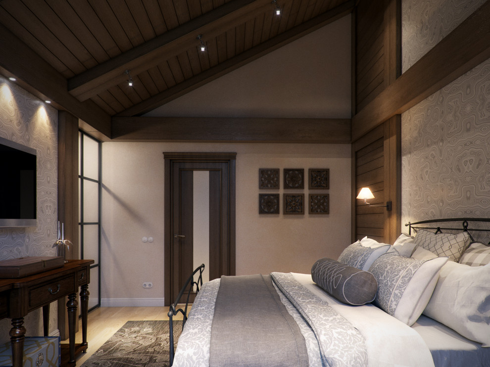 Спальня родителей в мансардном этаже