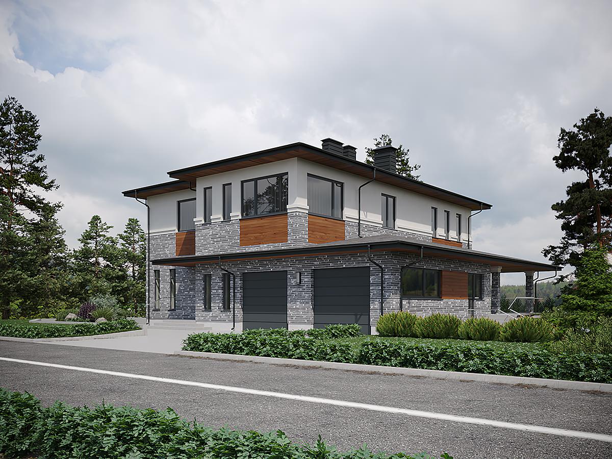 Дизайн фасадов частного дома, КП "Дубрава" г. Пенза