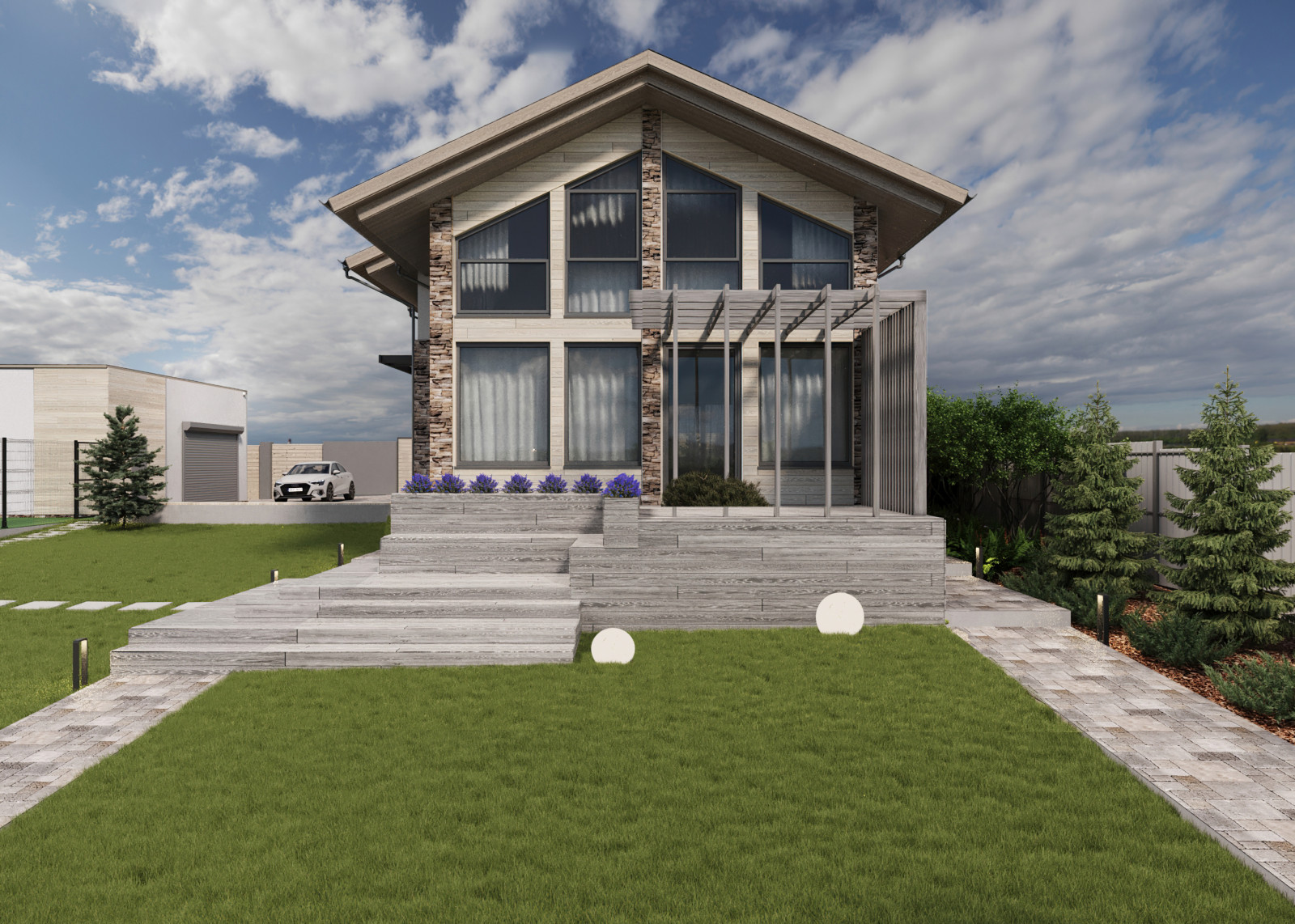 Обложка проекта: Ландшафтный дизайн участка в п. Южный прииск