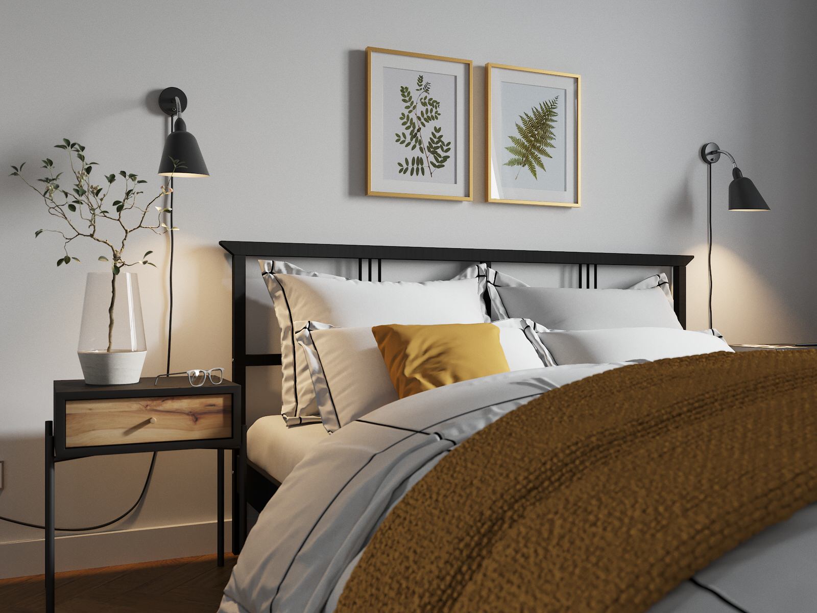 Обложка проекта: Спальня в скандинавском стиле