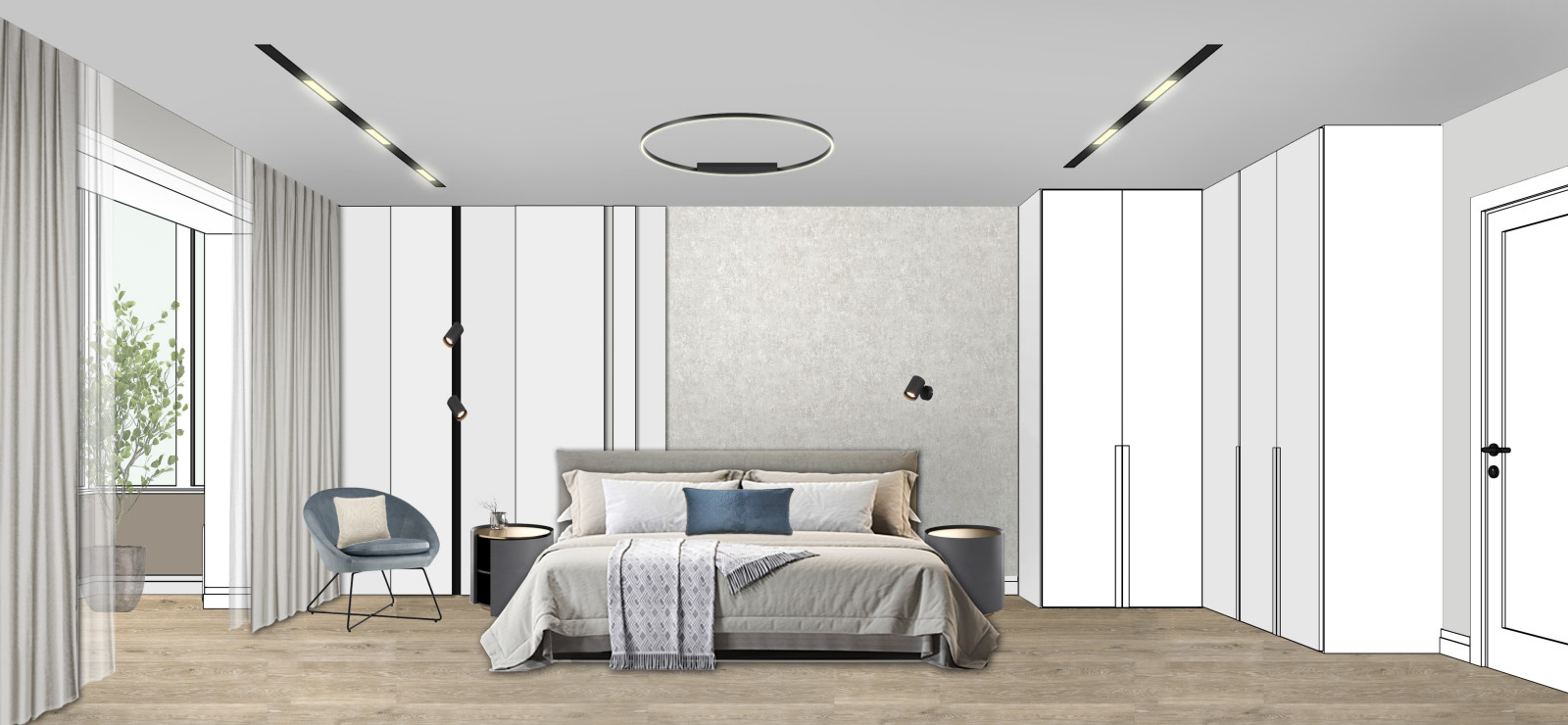 Коллажи спальни их проекта "Жемчужина"