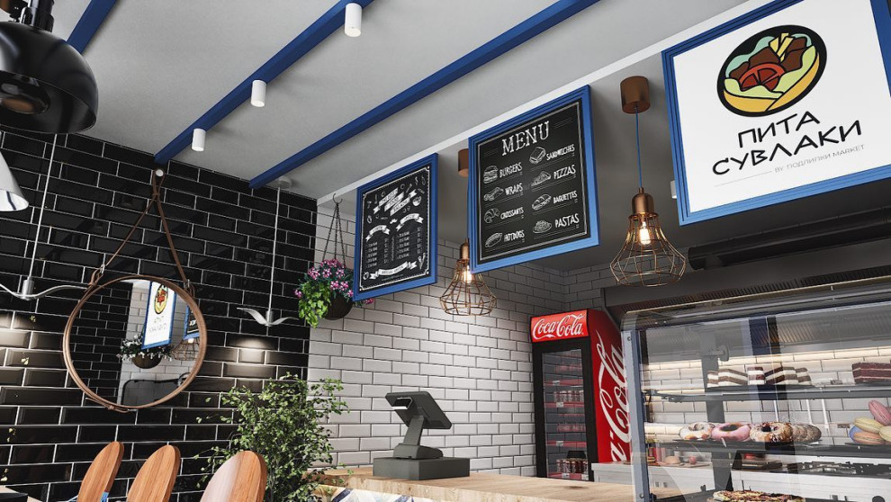 Обложка проекта: Интерьер греческого кафе