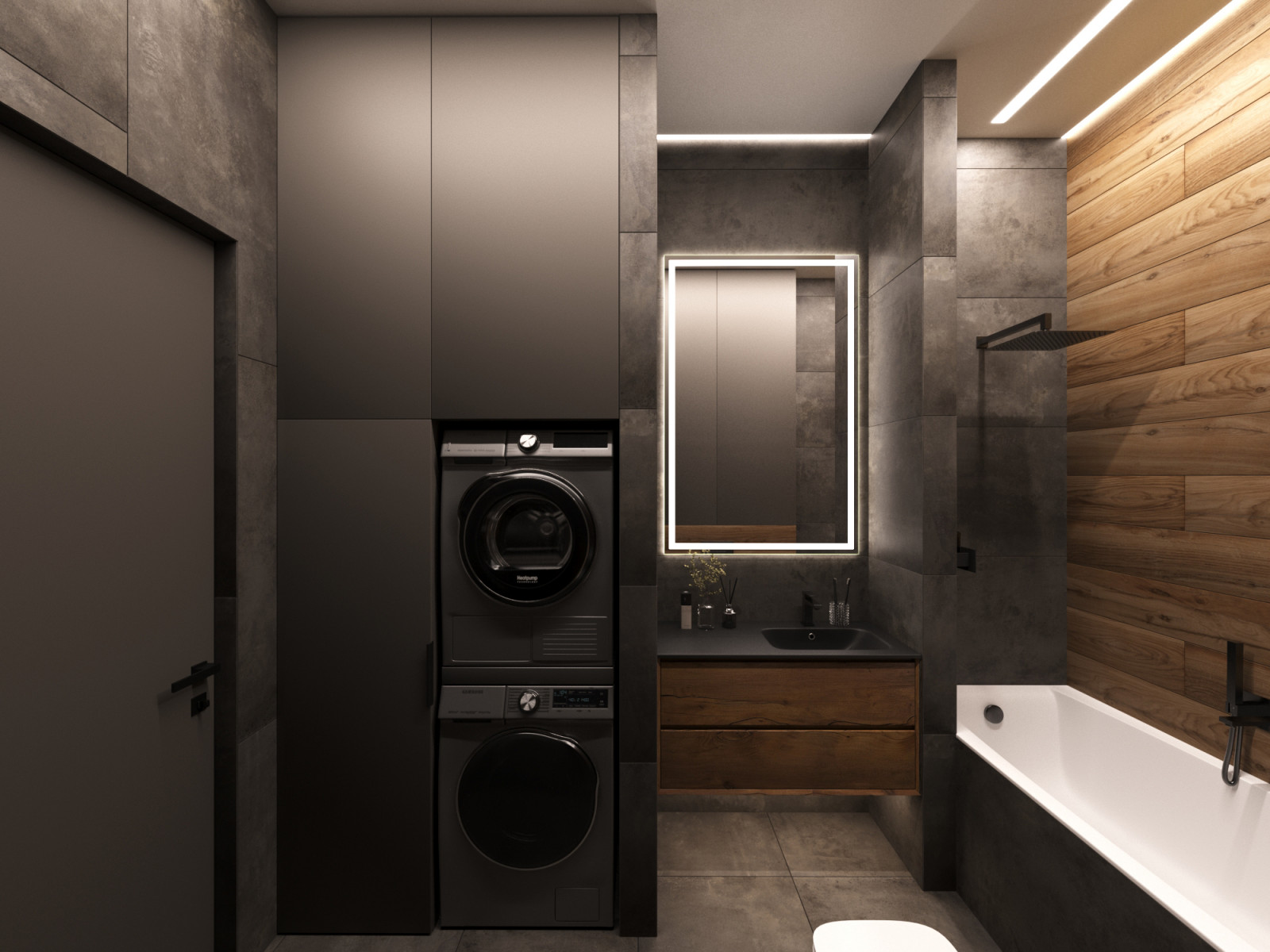 Дизайн интерьера квартиры 77 м2 с 2-мя санузлами и гардеробной