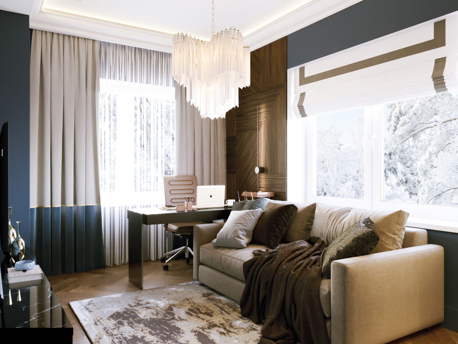 Интерьер загородного дома 280 кв.м КП Вешки