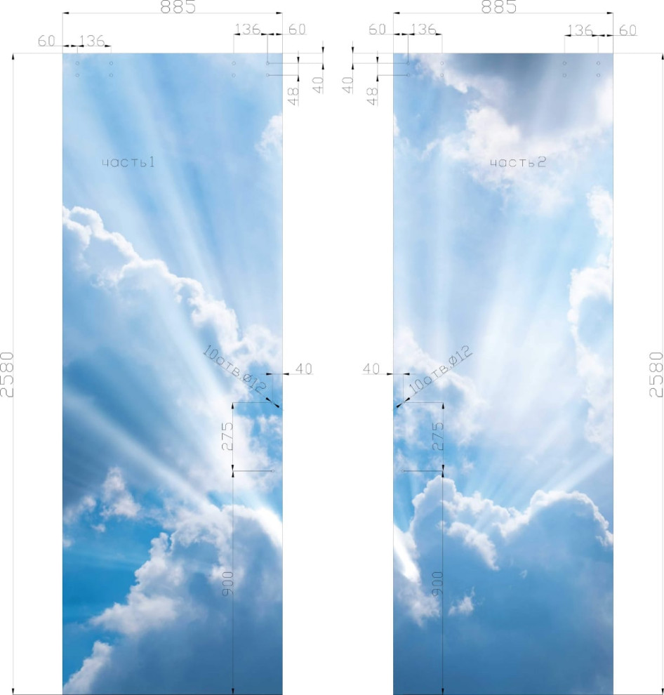 Обложка проекта: Стеклянная перегородка с двусторонней УФ печатью