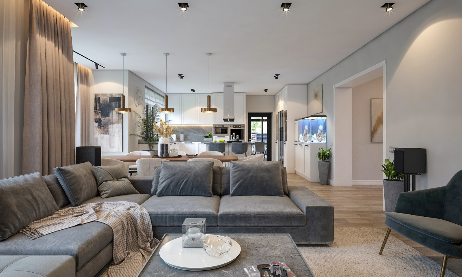 Интерьер гостиной в стиле минимализм