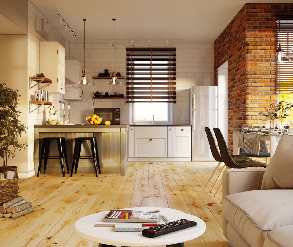 Дизайн интерьера гостиной в Скандинавском стиле в г. Калининград